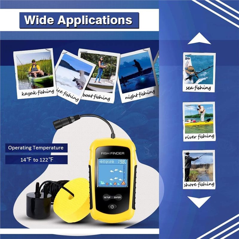 ABUE-Kayak Sonar Portable de P - Fishing Boat Depth Finder avis et prix