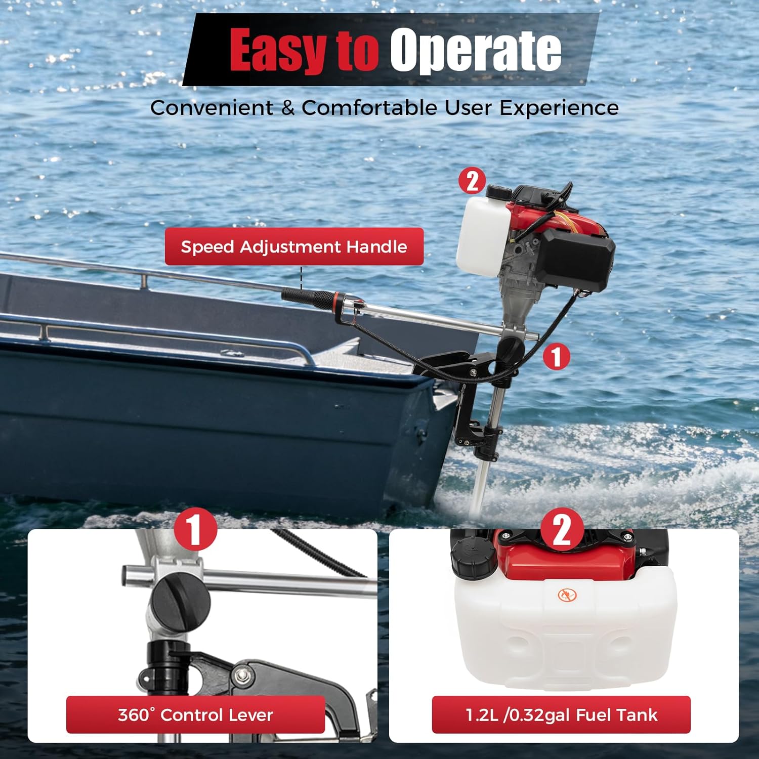 Moteur hors-bord 4HP, moteur m - Fishing Boat Outboard Motor avis et prix