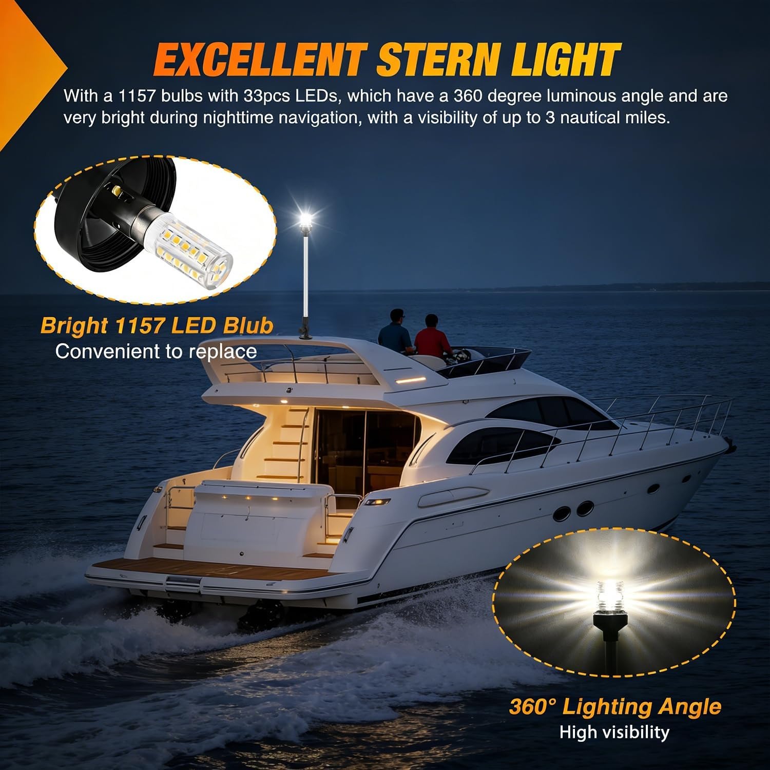 Lumière de coque de bateau mar - Fishing Boat Navigation Light avis et prix
